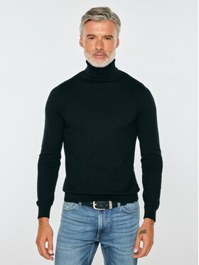 BIG STAR BIG STAR Sweter POLLEN Czarny Basic Fit