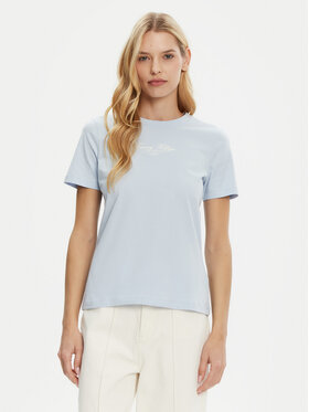 Tommy Hilfiger Tommy Hilfiger Tricou WW0WW45428 Albastru celest Regular Fit