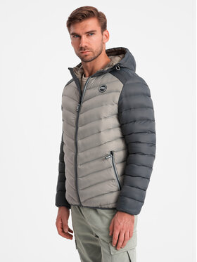 Ombre Ombre Bunda pro přechodné období OM-JALP-0185 Šedá Regular Fit
