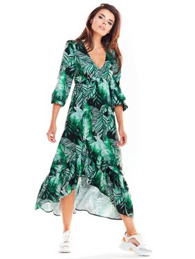 Awama Awama Vestito da giorno A322 Verde Basic Fit