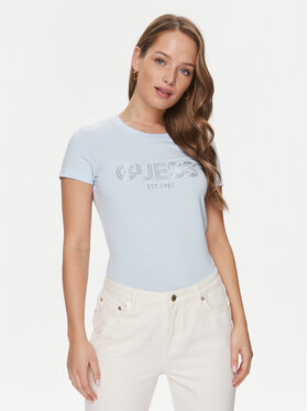 Guess Guess T-Shirt Bold W4RI29 J1314 Modrá Slim Fit