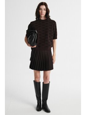 MARI PRETI MARI PRETI Spódnica plisowana SOLENNE Brązowy Slim Fit