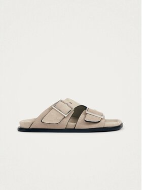 ALOHAS ALOHAS Sandały Alba Suede Beige Leather Sandals Beżowy