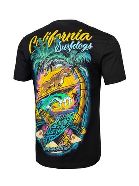 PITBULL PITBULL T-Shirt Koszulka Surfdog L Czarny Regular Fit
