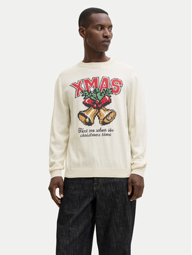 Jack & Jones Jack & Jones Sweter Holiday 12287994 Beżowy Relaxed Fit