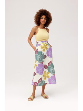 TOTU TOTU Spódnica midi Flora Kolorowy Regular Fit