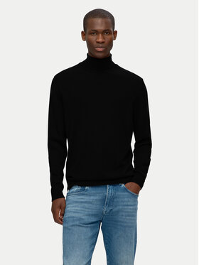 Selected Homme Selected Homme Bluză cu gât Tray 16094653 Negru Regular Fit
