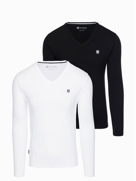 Ombre Ombre Komplet 2 longsleeve Z87 Biały Regular Fit