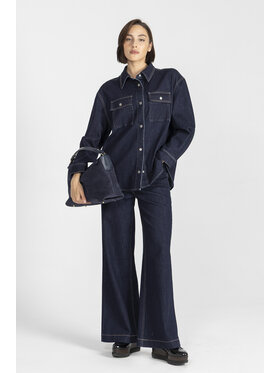 Deni Cler Milano Deni Cler Milano Koszula T-DC-1370-E5-10-59-1 Granatowy Oversize