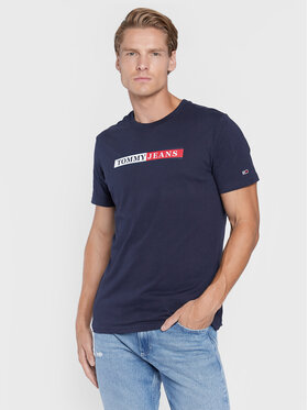 Tommy Jeans Tommy Jeans T-Shirt Essential DM0DM14979 Granatowy Slim Fit