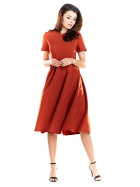 Awama Awama Sukienka A253 Czerwony Basic Fit