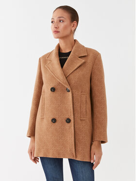 Pinko Pinko Vlnený kabát 101875 Y82W Béžová Regular Fit