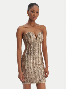 Marciano Guess Marciano Guess Cocktail obleka 6RGK00 6357A Zlata Slim Fit