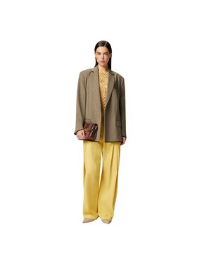 PINKO PINKO Spodnie damskie Ricordi pantalone cotone Żółty Flared Fit