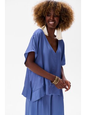 blue shadow blue shadow Bluzka Cygaro Niebieski Regular Fit