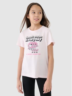 4F 4F T-Shirt 4FJRSS25TTSHF2585-12S Biały Regular Fit