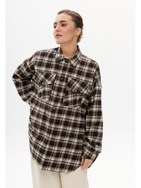 Mirons Mirons Koszula Flanel Brązowy Oversize