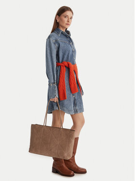 Calvin Klein Calvin Klein Torebka Emblem Aop Embossed Suede Tote LV04F3334G Beżowy