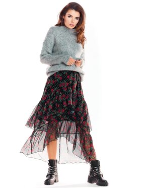 Awama Awama Spódnica A331 Kolorowy Basic Fit