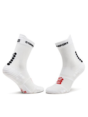 Compressport Visoke Nogavice Unisex Pro Racing V4.0 Run High XU00046B Bela