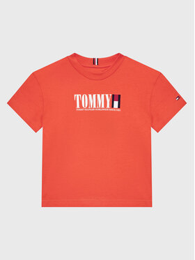 Tommy Hilfiger Tommy Hilfiger T-Shirt KB0KB07788 Pomarańczowy Regular Fit