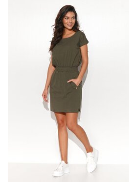 Numinou Numinou Sukienka codzienna NU442 Khaki Comfort Fit