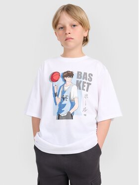 4F 4F T-Shirt 4FJRAW25TTSHM3062-10S Biały Oversize