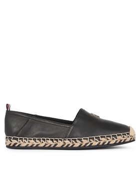 Tommy Hilfiger Tommy Hilfiger Espadrilky Th Leather Flat Espadrille FW0FW07720 Čierna