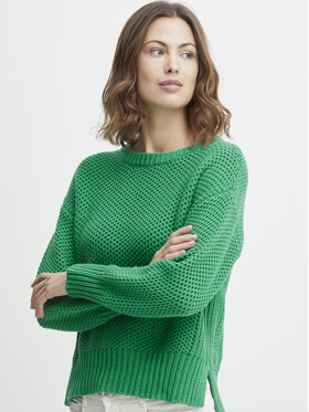 Fransa Fransa Pulover 20611827 Verde Regular Fit