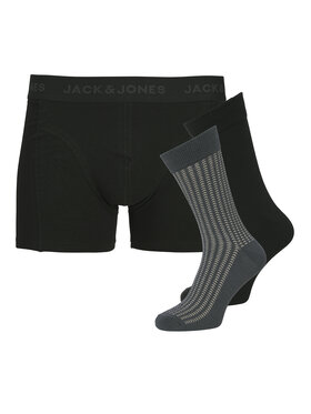 Jack & Jones Jack & Jones Súprava boxerky a ponožky Trent Giftbox 12285126 Čierna