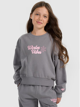 4F 4F Bluza APRES SKI Szary ciemny Loose Fit