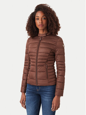 Guess Guess Átmeneti kabát W6YL16 W2891 Sötétbarna Slim Fit