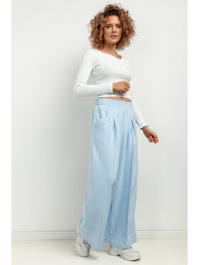 Tessita Tessita Spodnie dzianinowe T413/5/XS Niebieski Wide Leg