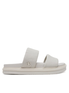 Calvin Klein Jeans Calvin Klein Jeans Klapki Flat Molded Dbl Bar Sandal Cv YM0YM01222 Szary
