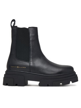 Tommy Hilfiger Tommy Hilfiger Боти тип челси Leather Chunky Chelsea Boot FW0FW09679 Черен