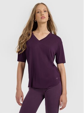 4F 4F T-Shirt 4FRAW25TTSHF3283-50S Μωβ Loose Fit