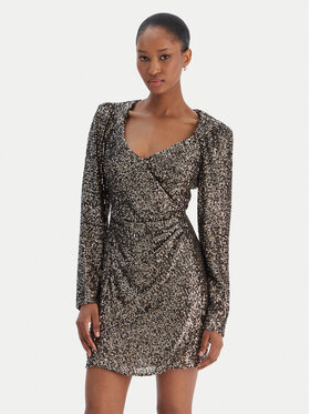 Rinascimento Rinascimento Kokteilinė suknelė CFC0126602003 Sidabrinė Slim Fit