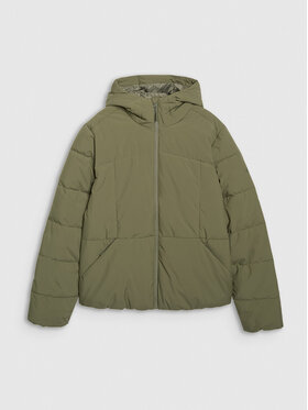 4F 4F Kurtka puchowa URBAN COMMUTER Khaki Regular Fit