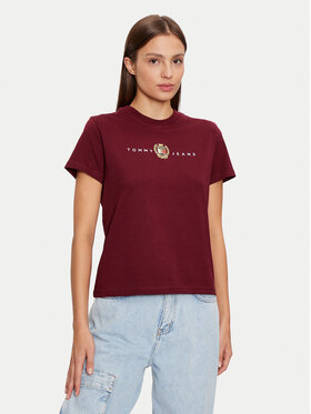 Tommy Jeans Tommy Jeans T-shirt Crest Linear DW0DW18795 Tamnocrvena Regular Fit