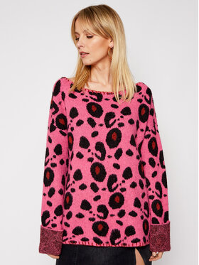 One Teaspoon One Teaspoon Pulover Lepopard 23611 Roza Regular Fit