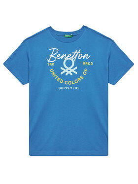United Colors Of Benetton United Colors Of Benetton T-Shirt 3I1XC10OO Niebieski Regular Fit