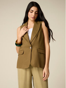 Oltre Oltre Gilet L037R000049N035 Verde Baggy Fit
