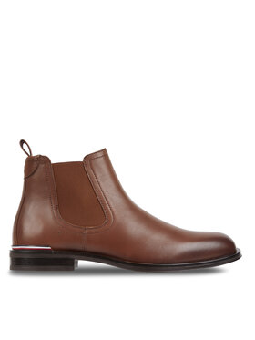 Tommy Hilfiger Tommy Hilfiger Klassische Stiefeletten Core Rwb Hilfiger Lth Chelsea FM0FM04806 Braun