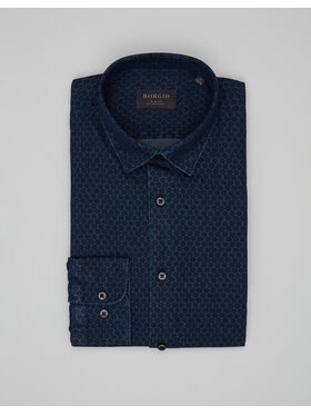 Borgio Borgio Koszula denice_00616 Granatowy Slim Fit