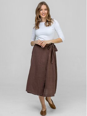 Perso Perso Maxi sukňa JPE266810F Hnedá Regular Fit