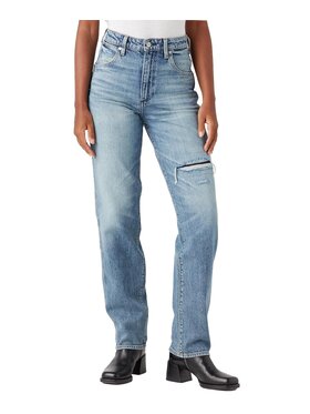 Wrangler Wrangler Jeansy Mom Straight Niebieski Straight Fit