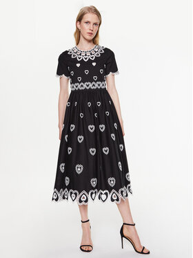 Red Valentino Red Valentino Vsakodnevna obleka 2R3VA23D6QD Črna Regular Fit