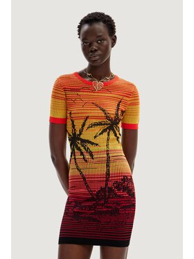 Desigual Desigual Sukienka dzianinowa BIPALMERI Kolorowy To Fit