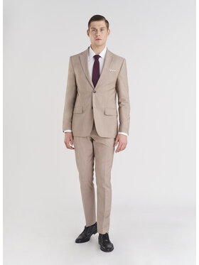 Pako Lorente Pako Lorente Spodnie garniturowe P24SP-6G-010 Beżowy Slim Fit