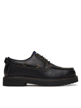 Tommy Jeans Tommy Jeans Półbuty Archive '01 Boat Shoe Leather EM0EM01651 Czarny